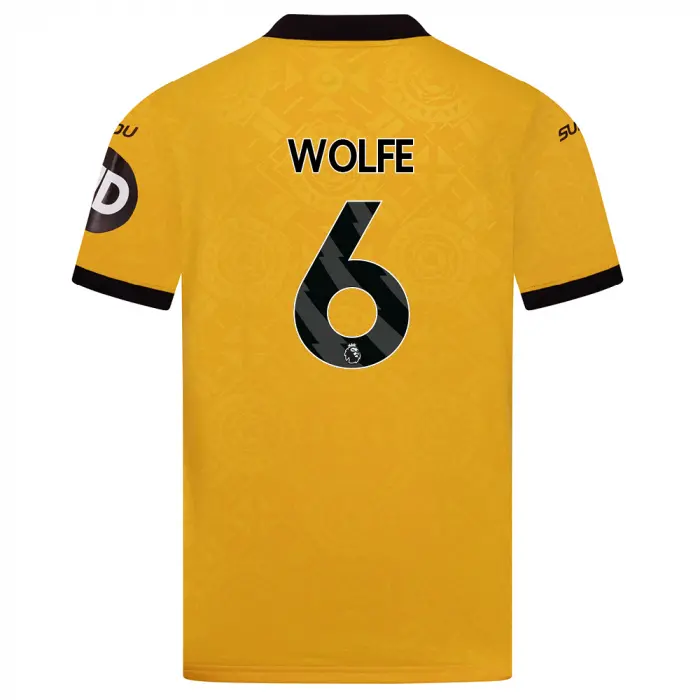 Wolves Kits Shop | Official 2025-26 Wolves Home Shirt – Junior WOLFE 6 Wolverhampton Wanderers Apparel